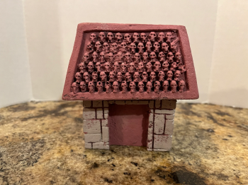 Image of Aztec Pyramid Topper/Skull Building--4.5 in. x 4 in. x 3 in.