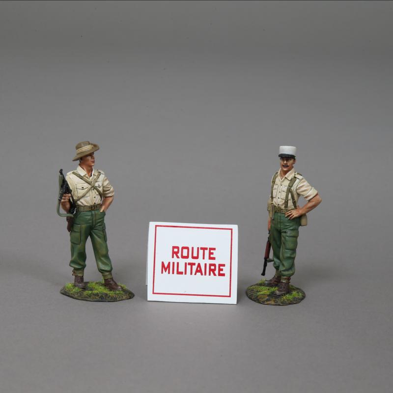 Military Road Block--two FF Legionnaire figures and sign--RETIRED--LAST TWO!! #1