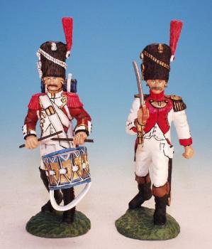 Officer and Drummer, Dutch Grenadiers, French Army--two figures--RETIRED--LAST ONE!! Officer and Drummer, Dutch Grenadiers, French Army--two figures--RETIRED--LAST ONE!! #1110