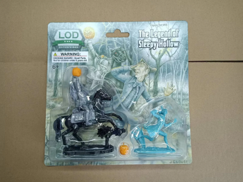 Image of The Headless Horseman--single mounted figure, single running foot figure, & single pumpkin