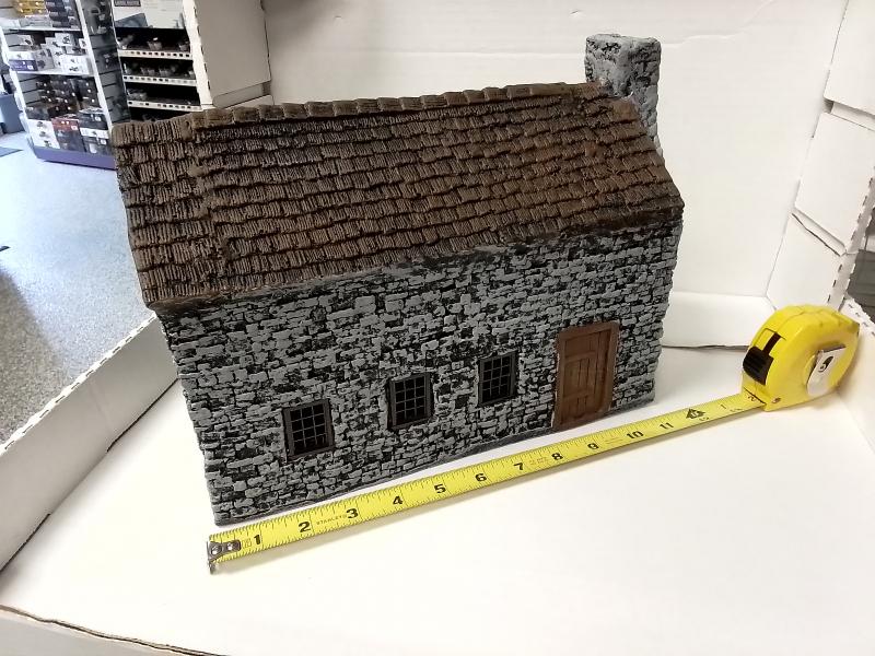 Stone Building 18th Century (fully painted)- Approx 12 x 8 x 6.5 inches.  #3