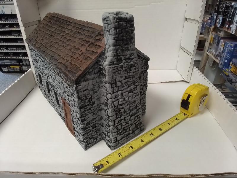 Stone Building 18th Century (fully painted)- Approx 12 x 8 x 6.5 inches.  #4