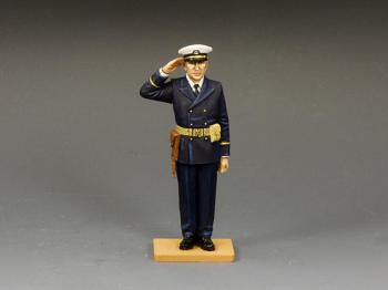 Image of Saluting U.S. Navy Officer--single figure