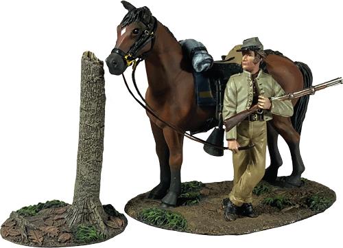 Dismounted Confederate Cavalryman Resting with Mount--two figures #2