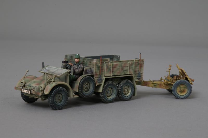 Krupp Truck with SS driver looking forward and towable 7.5cm infantry gun--includes ammunition crates--driver wearing soft cap--RETIRED--LAST ONE!! #1
