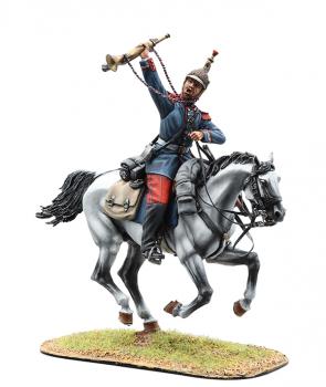 Image of French 4th Cuirassiers Trumpeter--single mounted figure