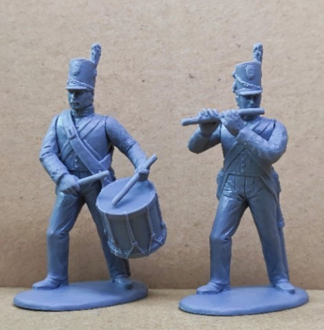U.S. Command (1812)--makes 8 figures (2 mounted officers, drummer, fifer, a standard-bearer, & 3 foot officers) #3