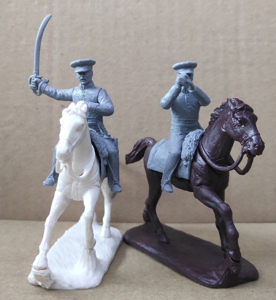 Texian Command (1836)--eight figures (2 mounted officers, drummer, fifer, 2 buglers, standard-bearer, & foot officer) #2