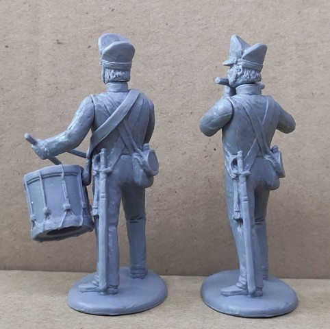Texian Command (1836)--eight figures (2 mounted officers, drummer, fifer, 2 buglers, standard-bearer, & foot officer) #3