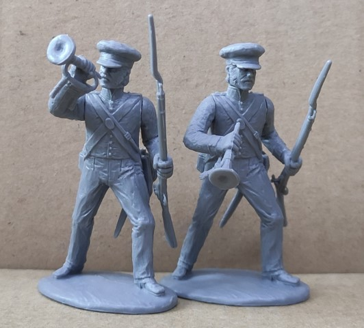Texian Command (1836)--eight figures (2 mounted officers, drummer, fifer, 2 buglers, standard-bearer, & foot officer) #4