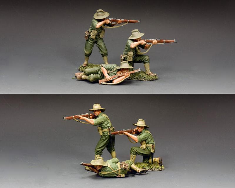 The Kokoda Rifle Section--three Korean War Australian Digger figures #2