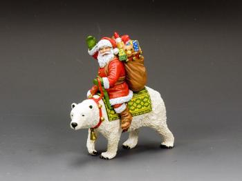Image of Santa & The Polar Bear Express--two figures on single base