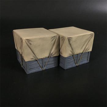 Gray Wooden Boxes Covered with Canvas--two boxes (4cm x 4cm x 4cm) #0