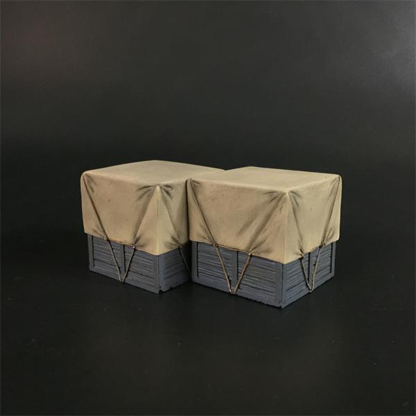 Gray Wooden Boxes Covered with Canvas--two boxes (4cm x 4cm x 4cm) #2