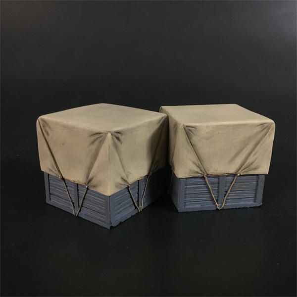 Gray Wooden Boxes Covered with Canvas--two boxes (4cm x 4cm x 4cm) #3