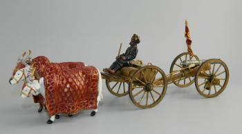 Image of Gaekwar of Baroda's Silver Gun--cannon, driver, & two oxen--RETIRED.