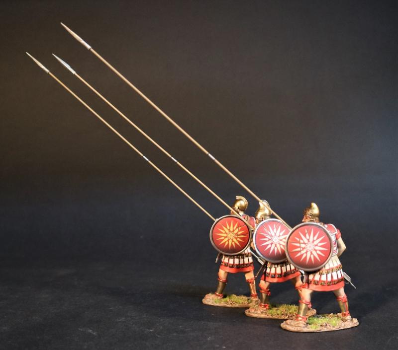 Three More Phalangites with Red Shields, Sarissa at 60 degrees, The