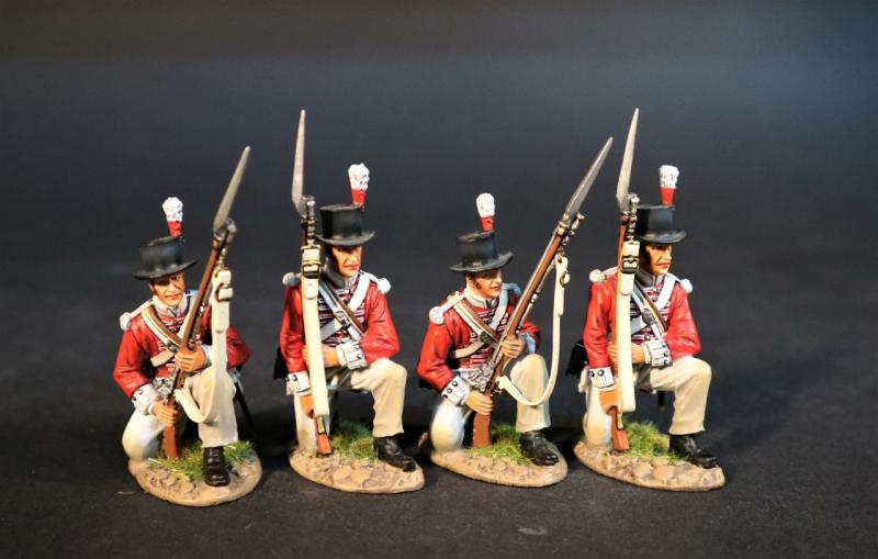 Four Line Infantry (2 kneeling leaning musket on shoulder, 2 kneeling at the ready), The 74th (Highland) Regiment, Wellington in India, The Battle of Assaye, 1803--four figures #1