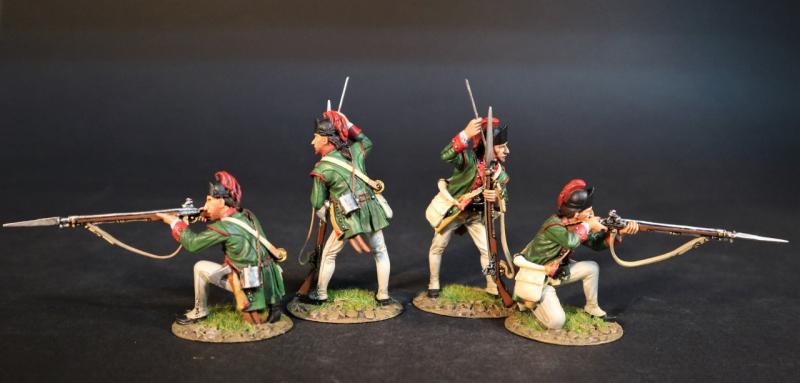 Four Infantrymen (2 standing ramming, 2 kneeling firing), Sir John Johnson's King's Royal Regiment of New York, The Battle of Oriskany, August 6, 1777, Drums Along the Mohawk--four figures #1