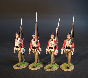 Four Line Infantry Marching, 1st Battalion, 71st Regiment of Foot, The British Army, The Battle of Cowpens, January 17, 1781, The American War of Independence, 1775–1783--four figures