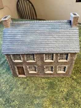 Stone House with Slate Roof--painted Brown stone--11.5 in. x 8.0 in. x 10.5 in.--AWAITING RESTOCK. Stone House with Slate Roof--painted Brown stone--11.5 in. x 8.0 in. x 10.5 in.--AWAITING RESTOCK. #46697