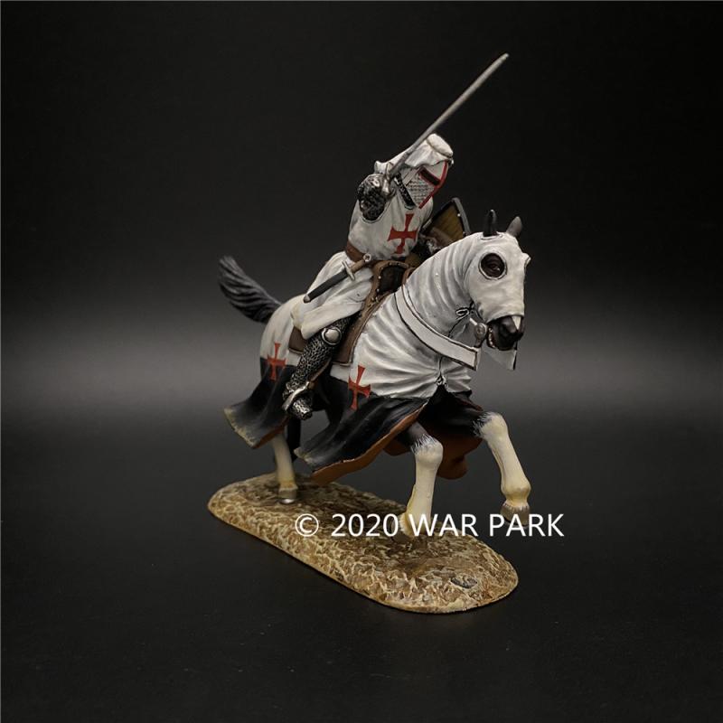 Mounted Knights Templar (leaning forward in saddle, sword pointed forward)--single mounted figure #1