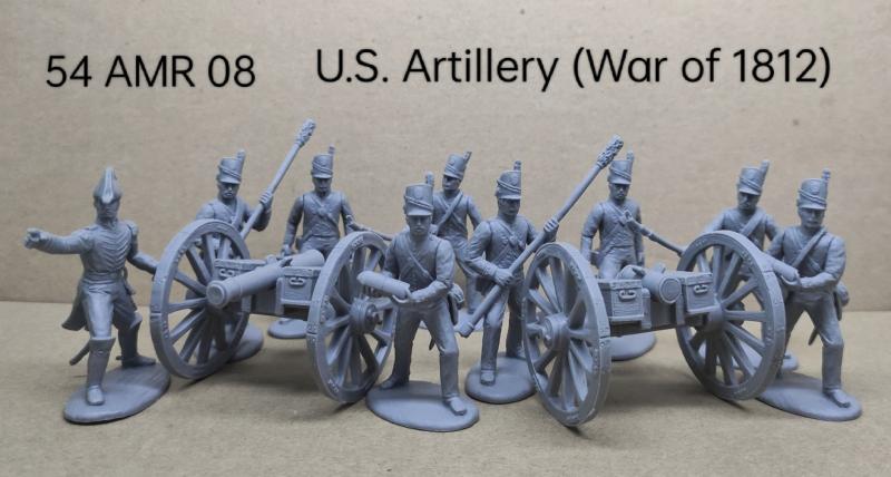 U.S. Artillery (War of 1812)-- 1 officer, 8 gunners, and 2 field gun models #4
