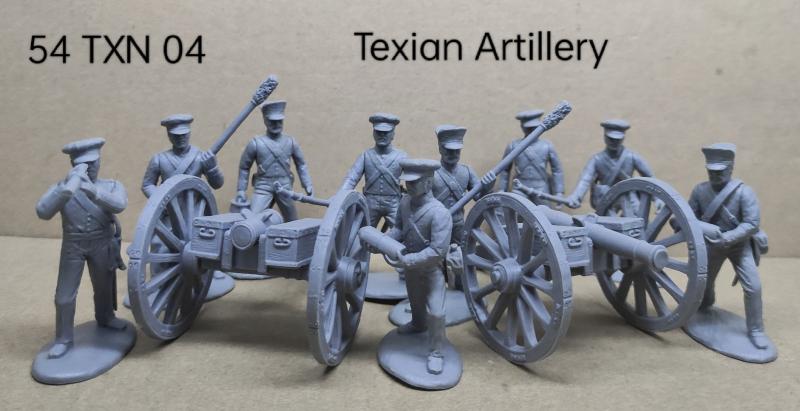 Texian Artillery (1836)-- 1 officer, 8 gunners, and 2 field gun models #2