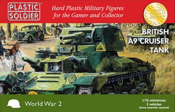 1/72 British A9 Cruiser Tank--Makes 3 Tanks (Red Box)--TWO IN STOCK. #0